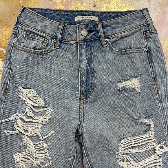 Pacsun Mom Jean destroyed distressed jeans 25 - Picture 4 of 8